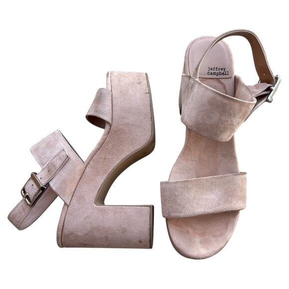 Jeffrey Campbell Moody Platform Block Heel Sandals Sz 11 - Picture 2 of 9